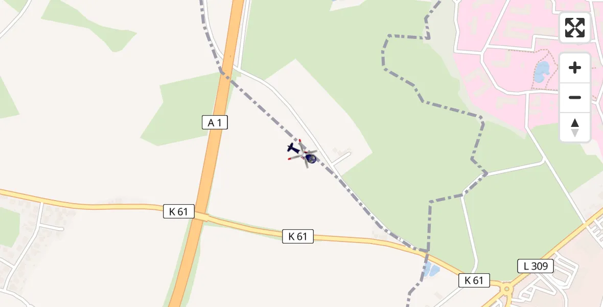 Flugroute Polizeihubschrauber Sierksdorf - Sierksdorf, 09 April 2026, 08:17