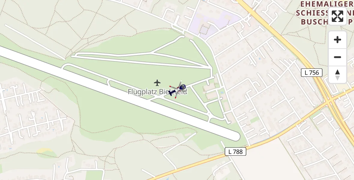Flugroute Polizeihubschrauber Bielefeld Flughafen - Bielefeld Flughafen, 09 April 2026, 08:39