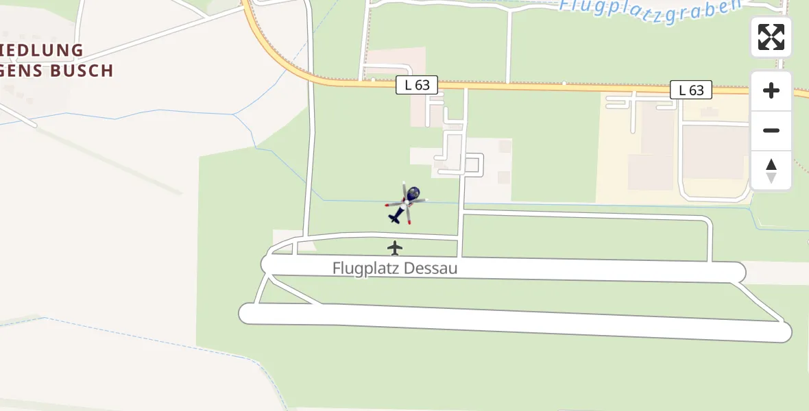 Flugroute Polizeihubschrauber Dessau Flugplatz - Dessau Flugplatz, 09 April 2026, 09:03