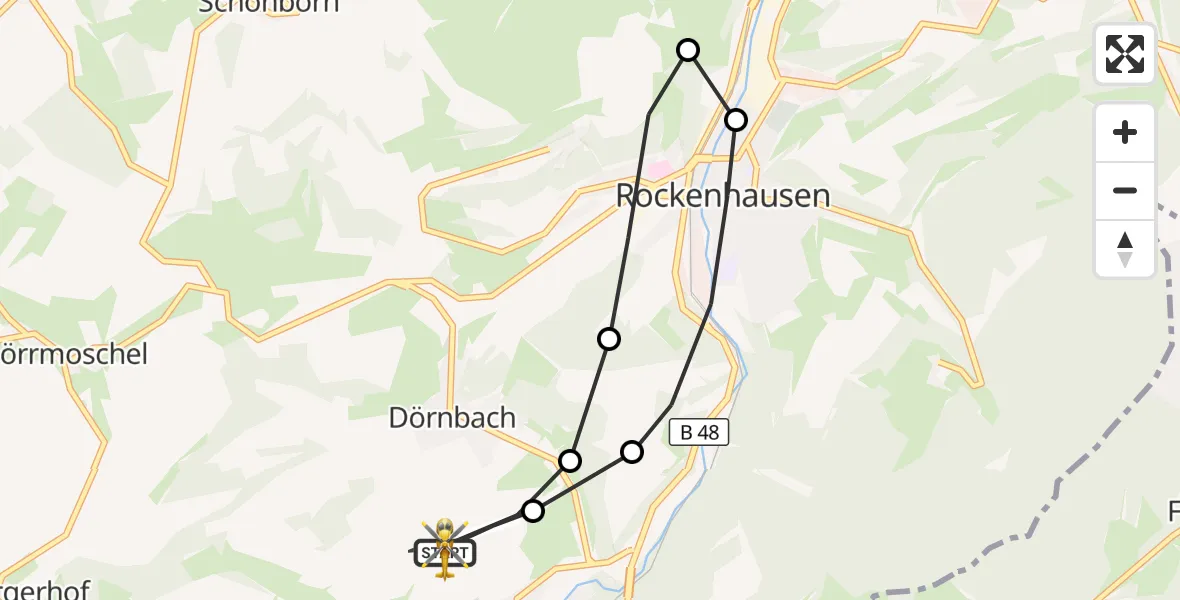 Flugroute Rettungshubschrauber Imsweiler UL - Imsweiler UL, 09 April 2026, 09:42