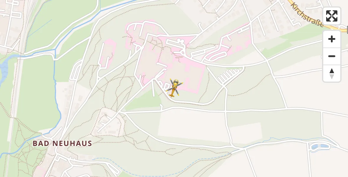 Flugroute Rettungshubschrauber Bad Neustadt an der Saale Hospital - Bad Neustadt an der Saale Hospital, 09 April 2026, 10:46