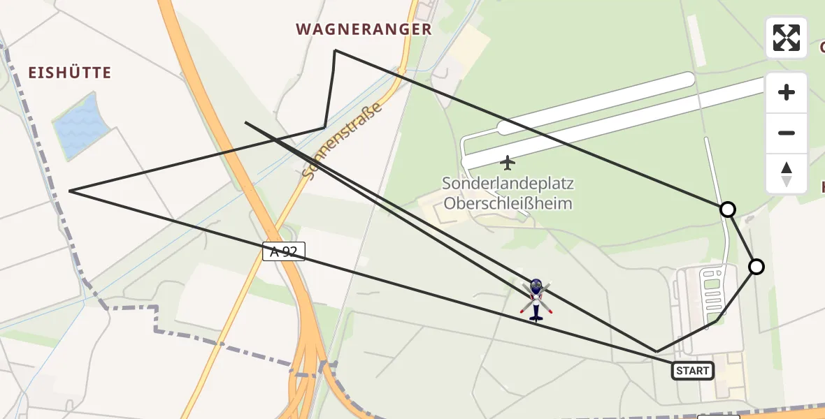 Flugroute Polizeihubschrauber Oberschleißheim - Oberschleißheim, 09 April 2026, 11:06