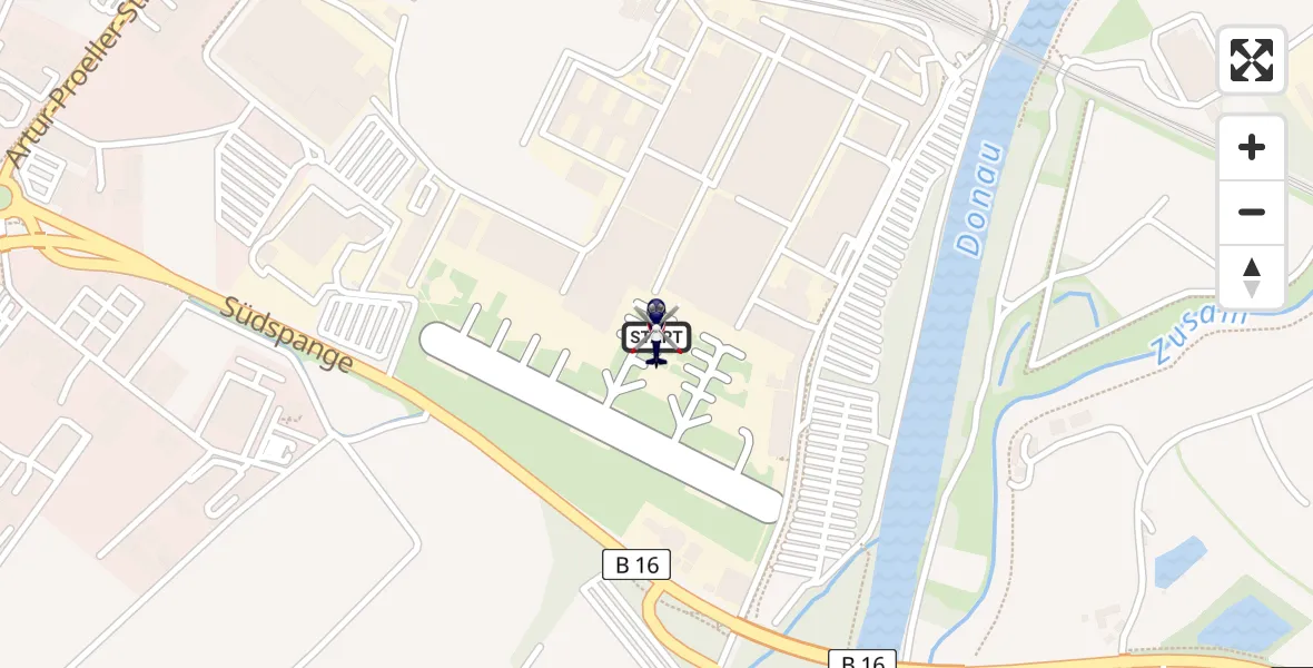 Flugroute Polizeihubschrauber Donauwörth Hubschrauberlandeplatz - Donauwörth Hubschrauberlandeplatz, 09 April 2026, 11:15