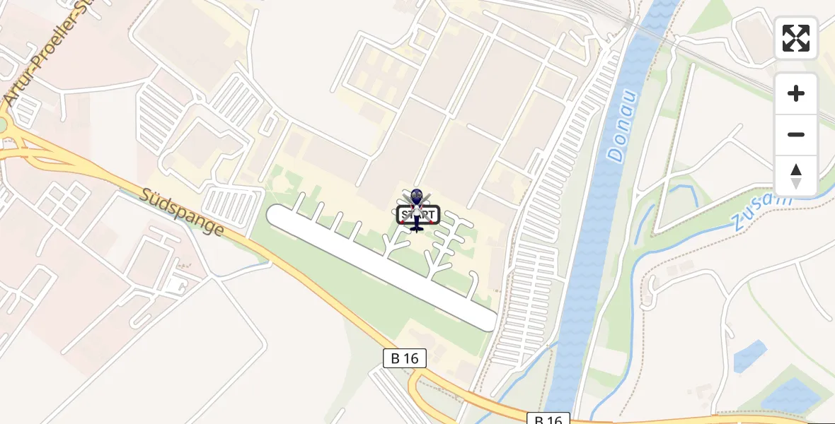 Flugroute Polizeihubschrauber Donauwörth Hubschrauberlandeplatz - Donauwörth Hubschrauberlandeplatz, 09 April 2026, 11:33