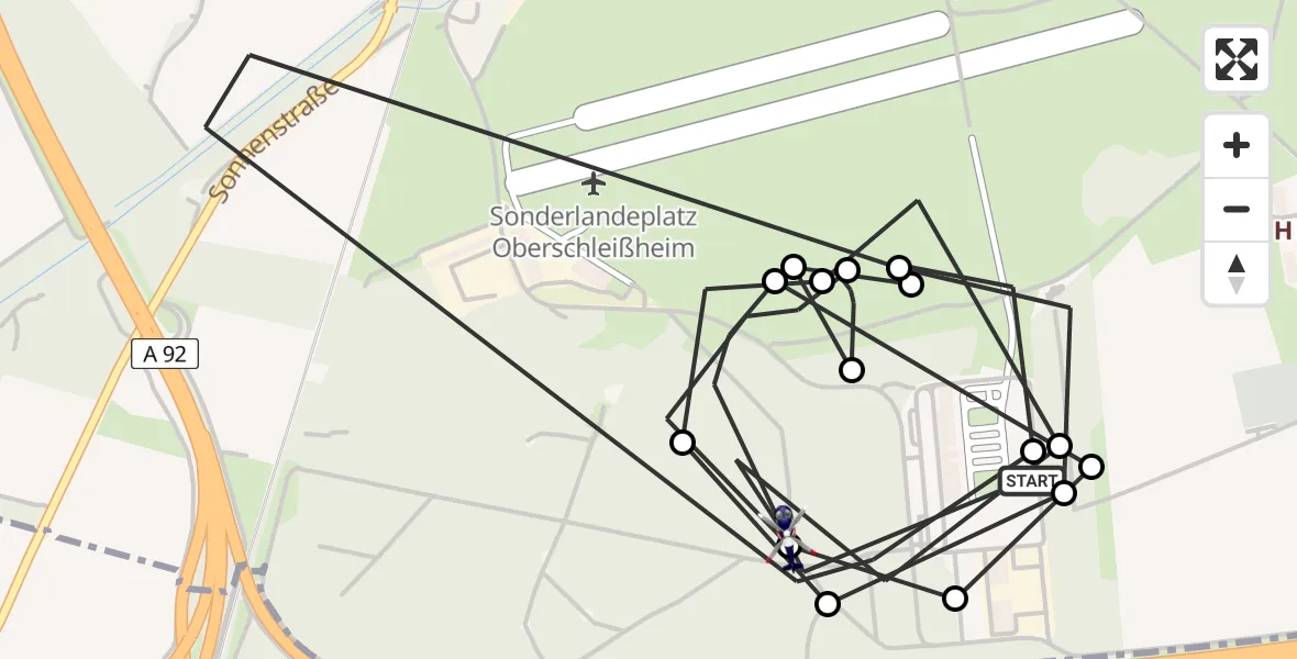 Flugroute Polizeihubschrauber Oberschleißheim - Oberschleißheim, 09 April 2026, 11:36