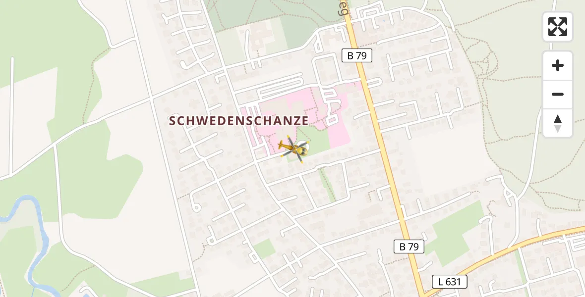 Flugroute Rettungshubschrauber Wolfenbüttel Municipal Hospital Heliport (Christoph 30) - Wolfenbüttel Municipal Hospital Heliport (Christoph 30), 09 April 2026, 11:37
