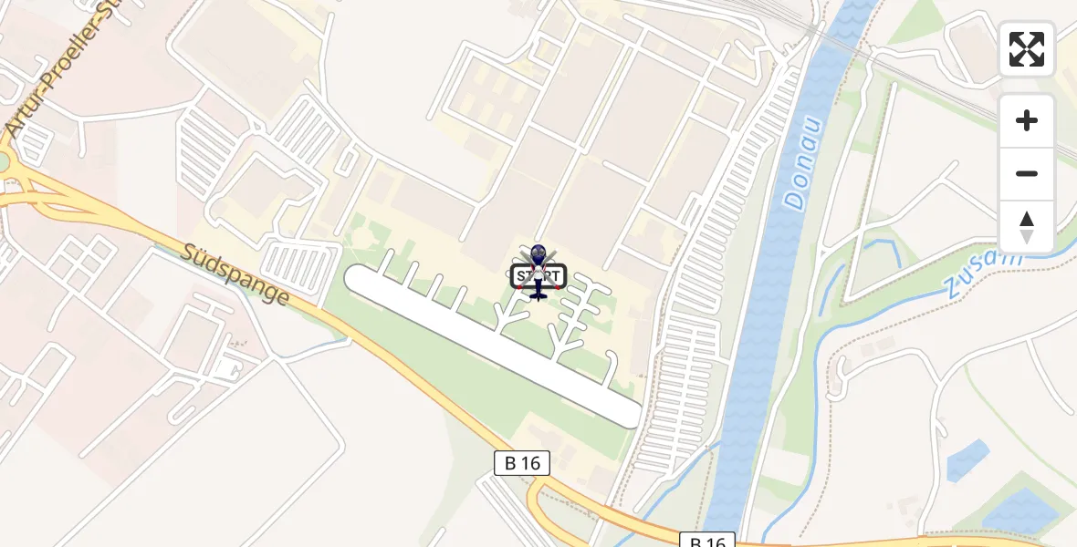 Flugroute Polizeihubschrauber Donauwörth Hubschrauberlandeplatz - Donauwörth Hubschrauberlandeplatz, 09 April 2026, 11:46