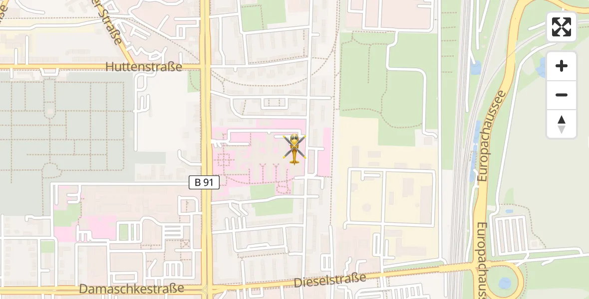 Flugroute Rettungshubschrauber BG Hospital Bergmannstrost Halle - BG Hospital Bergmannstrost Halle, 09 April 2026, 12:05