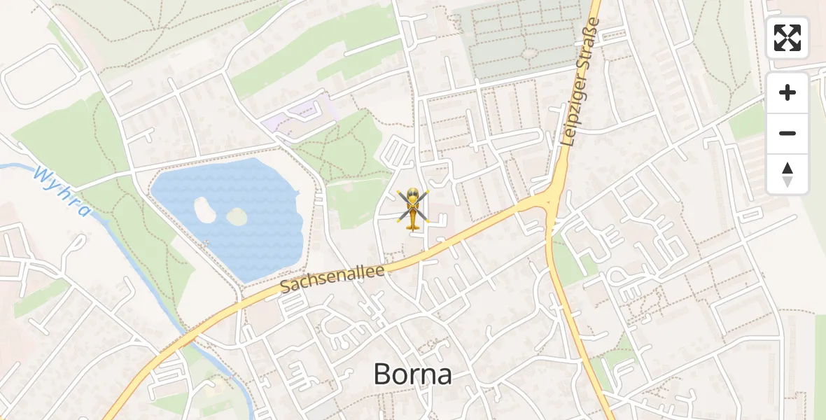 Flugroute Rettungshubschrauber Borna - Borna, 09 April 2026, 12:13