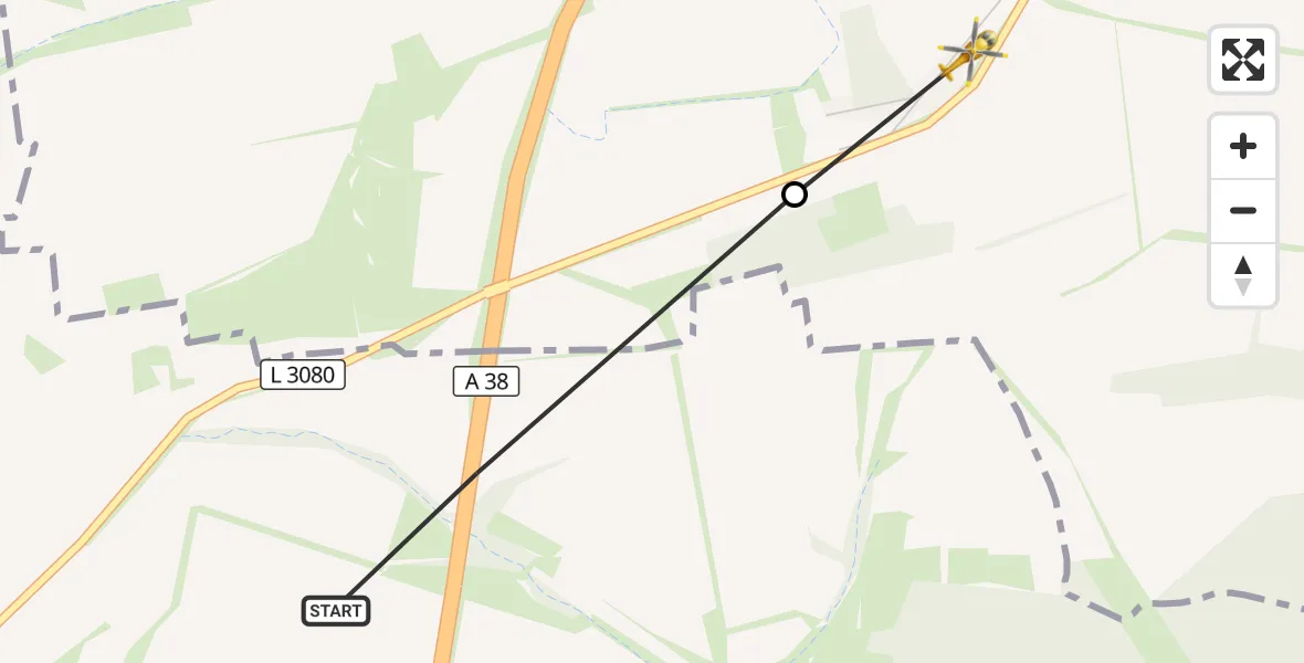 Flugroute Rettungshubschrauber Bleicherode - Werther, 09 April 2026, 12:19
