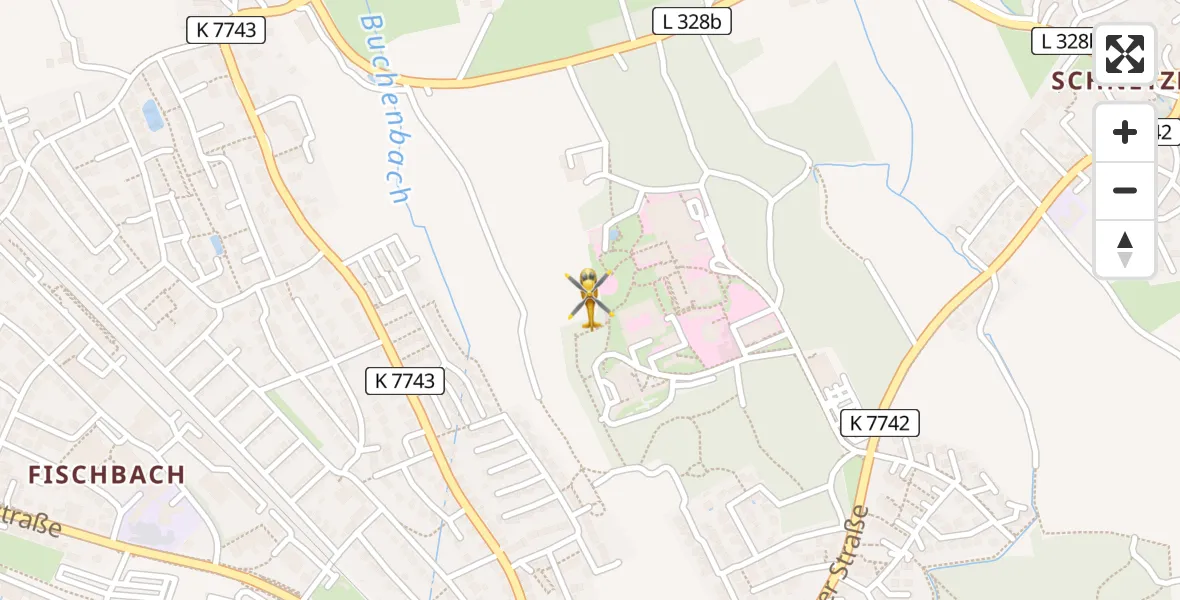 Flugroute Rettungshubschrauber Friedrichshafen Hospital - Friedrichshafen Hospital, 09 April 2026, 12:49