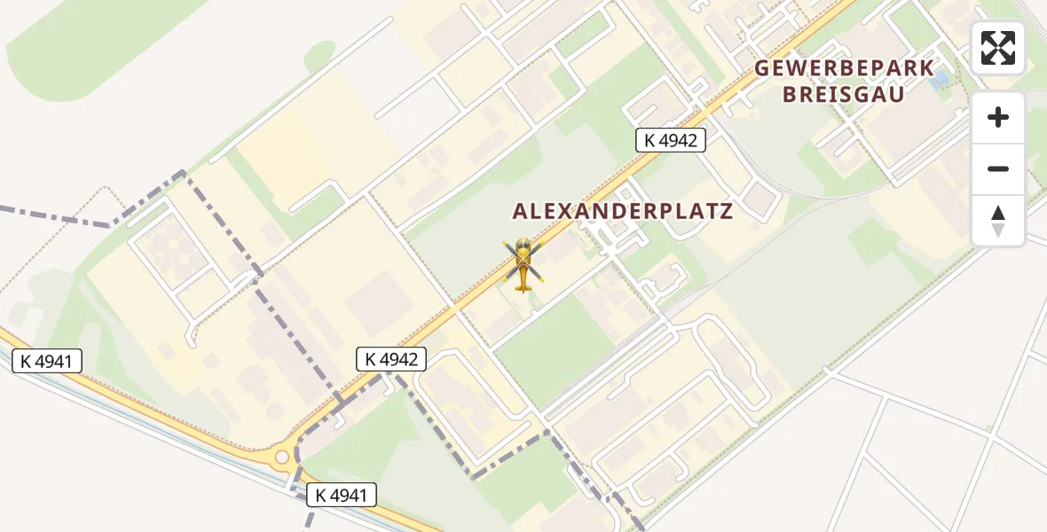 Flugroute Rettungshubschrauber Eschbach - Eschbach, 09 April 2026, 13:11
