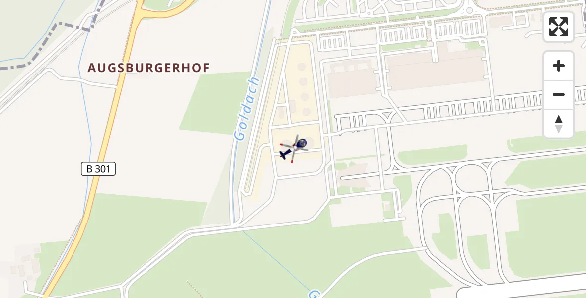 Flugroute Polizeihubschrauber Hallbergmoos - Hallbergmoos, 09 April 2026, 14:13