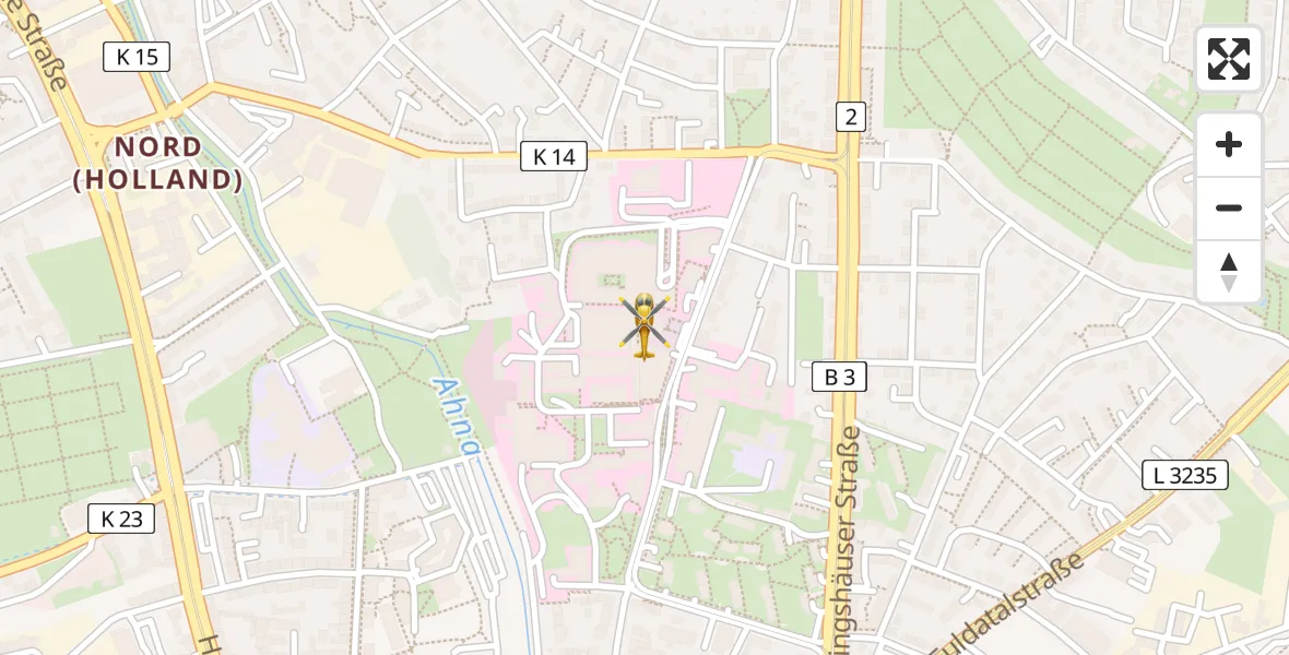 Flugroute Rettungshubschrauber Kassel - Kassel, 09 April 2026, 14:55