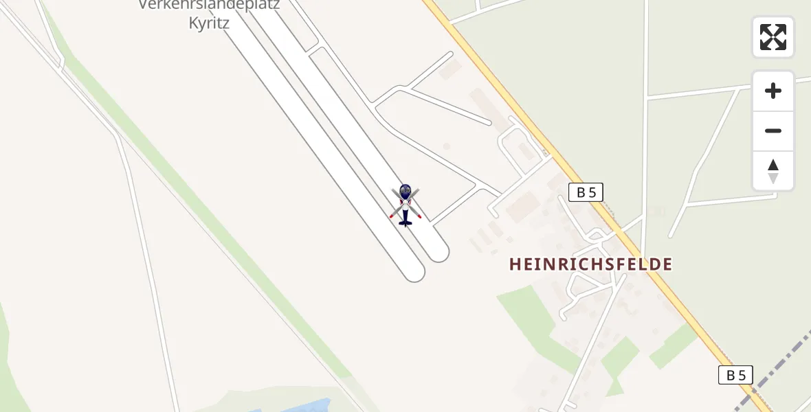 Flugroute Polizeihubschrauber Kyritz Flugplatz - Kyritz Flugplatz, 09 April 2026, 15:57
