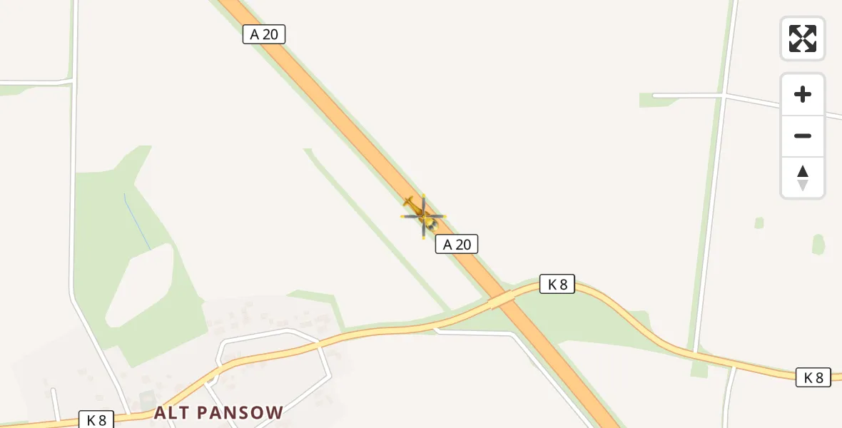 Flugroute Rettungshubschrauber Dersekow - Dersekow, 09 April 2026, 17:16