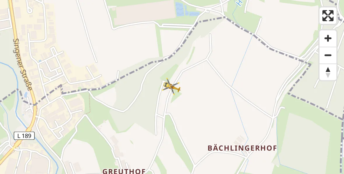 Flugroute Rettungshubschrauber Volkertshausen - Volkertshausen, 09 April 2026, 17:36