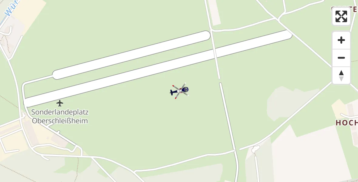 Flugroute Polizeihubschrauber Oberschleissheim Hubschrauberlandeplatz - Oberschleissheim Hubschrauberlandeplatz, 09 April 2026, 19:21