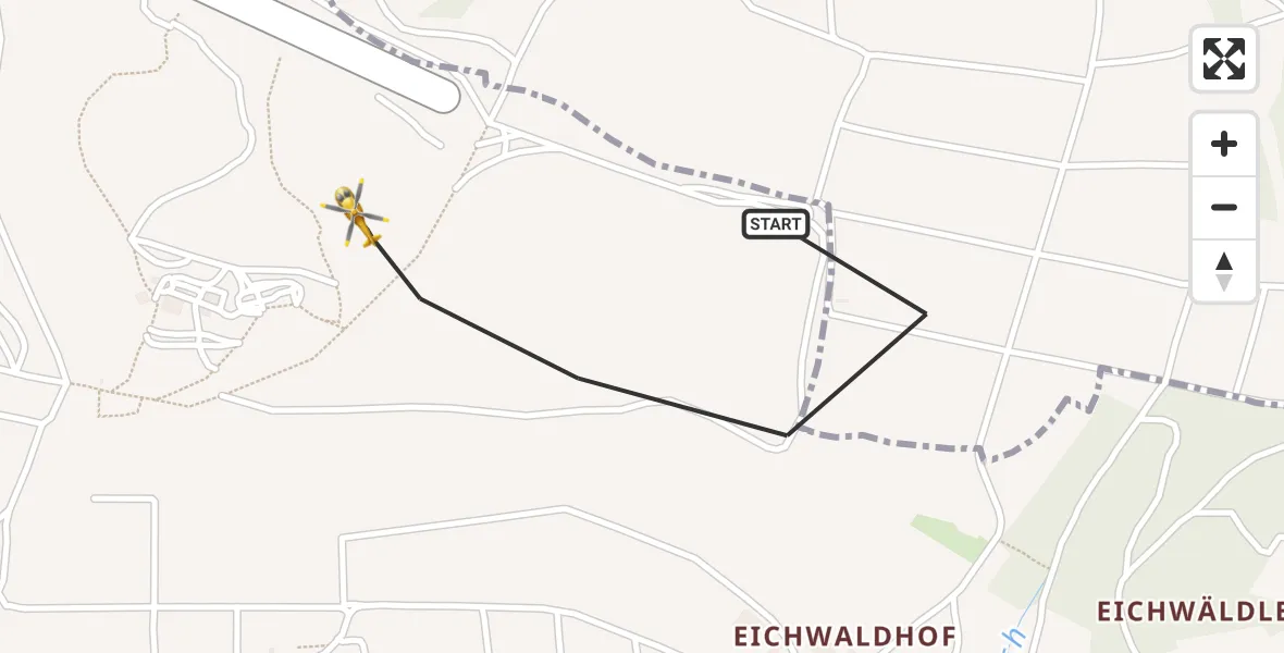 Flugroute Rettungshubschrauber Calw - Calw, 09 April 2026, 20:06