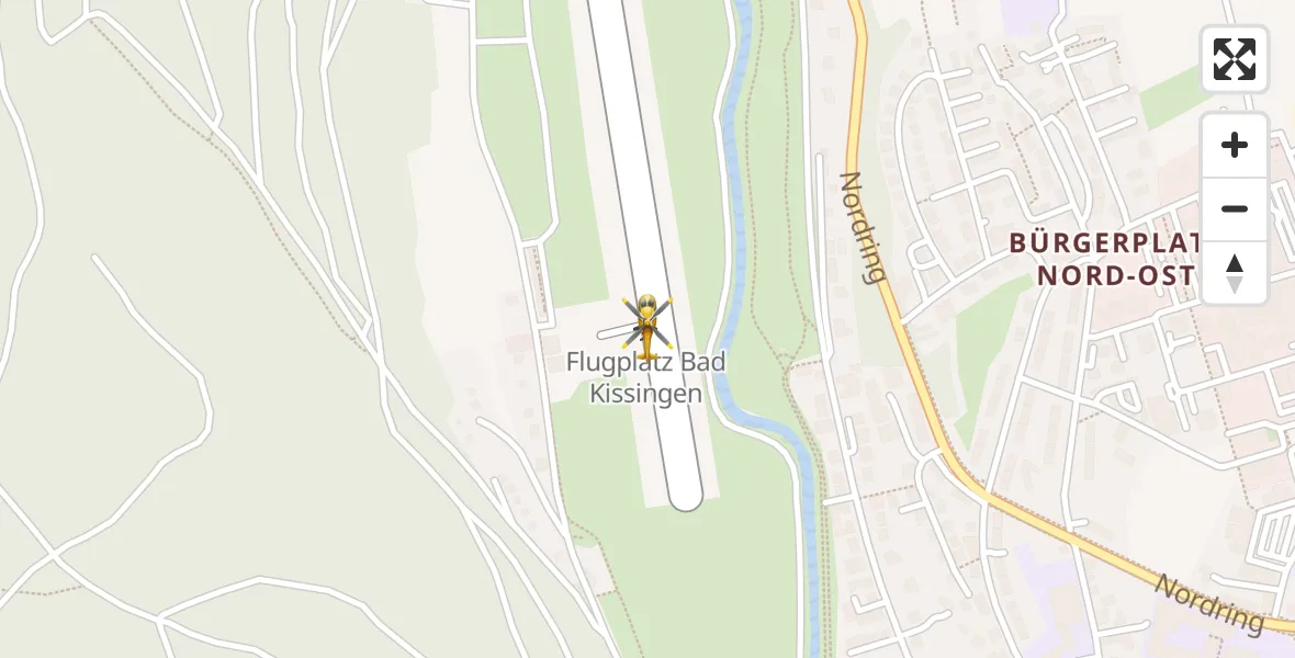 Flugroute Ambulanzhubschrauber Bad Kissingen Flugplatz - Bad Kissingen Flugplatz, 09 April 2026, 21:01