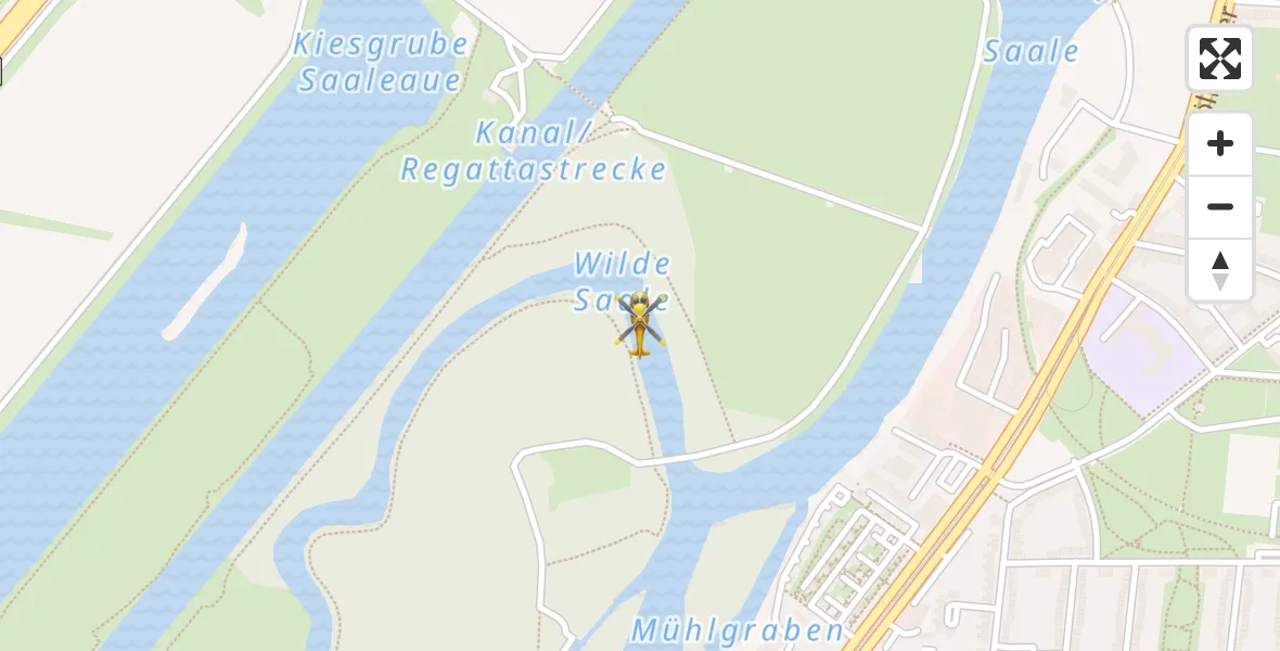 Flugroute Ambulanzhubschrauber Halle (Saale) - Halle (Saale), 10 April 2026, 01:07