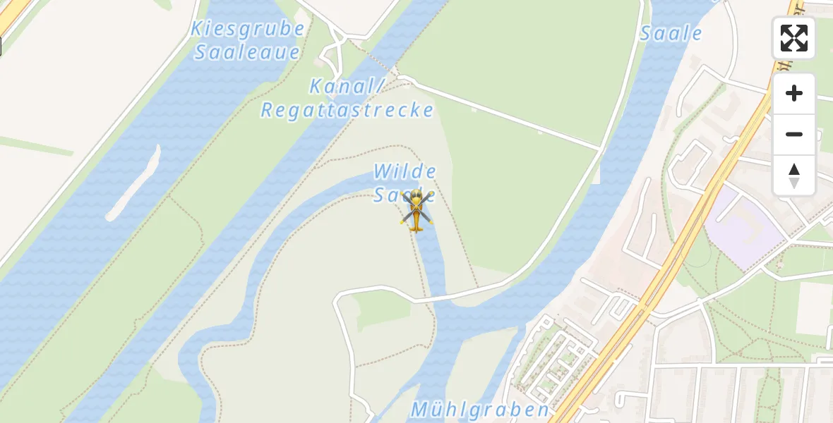 Flugroute Ambulanzhubschrauber Halle (Saale) - Halle (Saale), 10 April 2026, 01:07