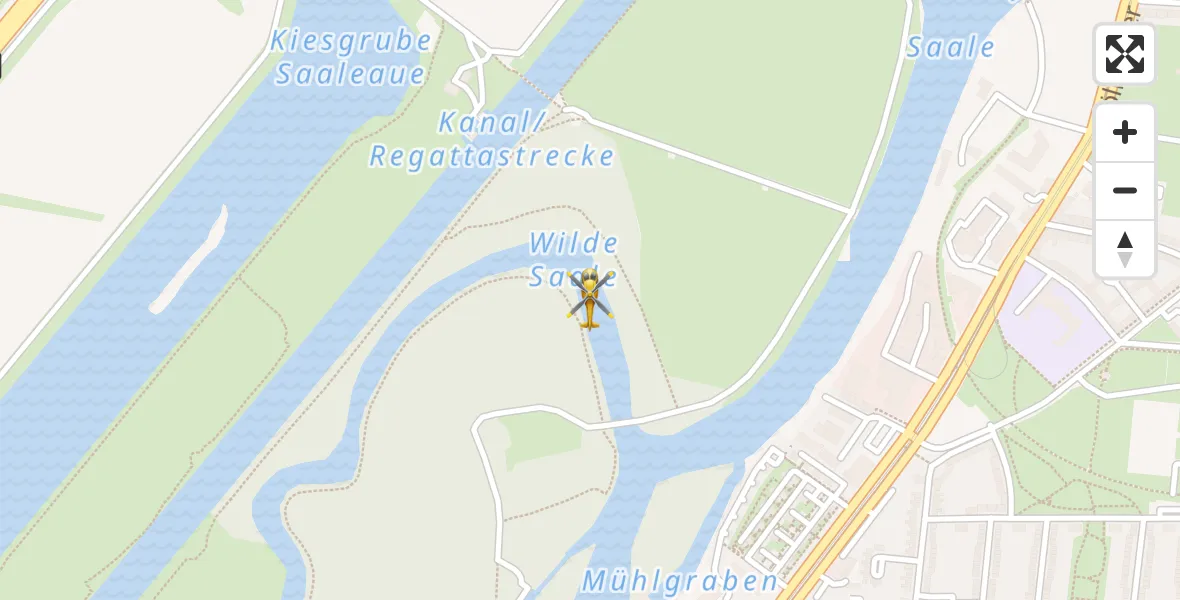 Flugroute Ambulanzhubschrauber Halle (Saale) - Halle (Saale), 10 April 2026, 01:07