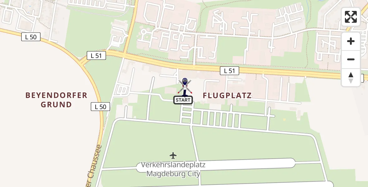 Flugroute Polizeihubschrauber Magdeburg City Flugplatz - Magdeburg City Flugplatz, 10 April 2026, 03:56