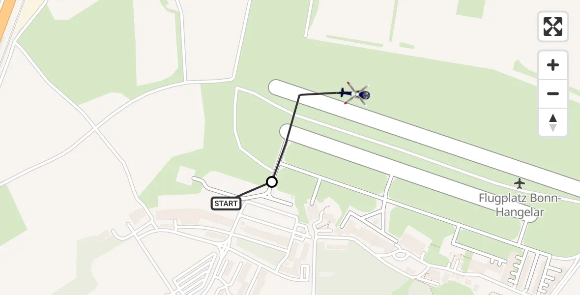 Flugroute Polizeihubschrauber Sankt Augustin - Bonn-Hangelar Flugplatz, 10 April 2026, 06:27