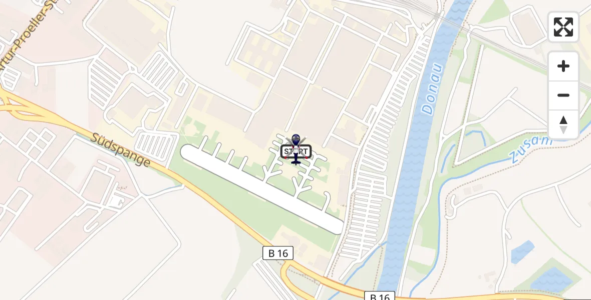 Flugroute Polizeihubschrauber Donauwörth Hubschrauberlandeplatz - Donauwörth Hubschrauberlandeplatz, 10 April 2026, 06:29