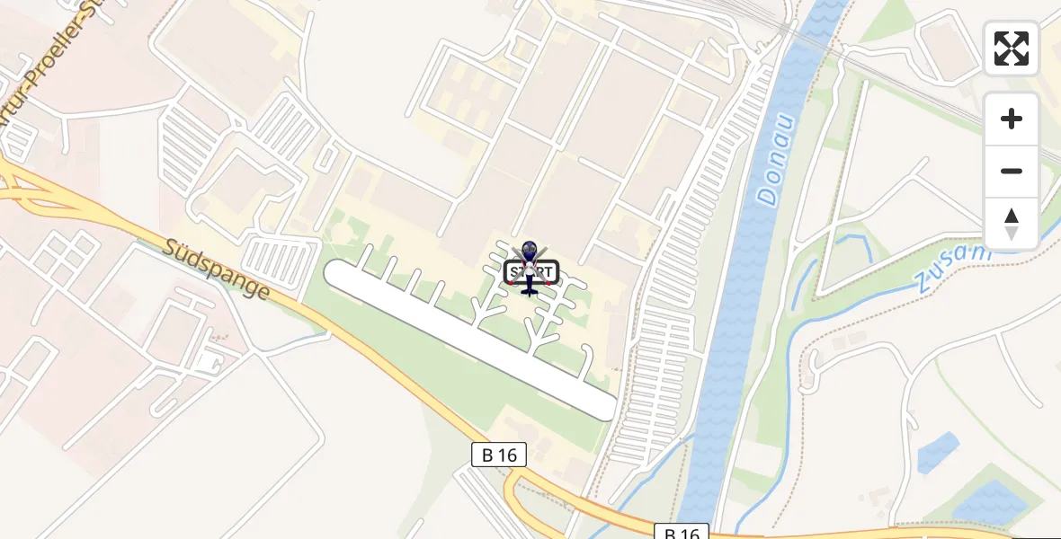 Flugroute Polizeihubschrauber Donauwörth Hubschrauberlandeplatz - Donauwörth Hubschrauberlandeplatz, 10 April 2026, 06:34