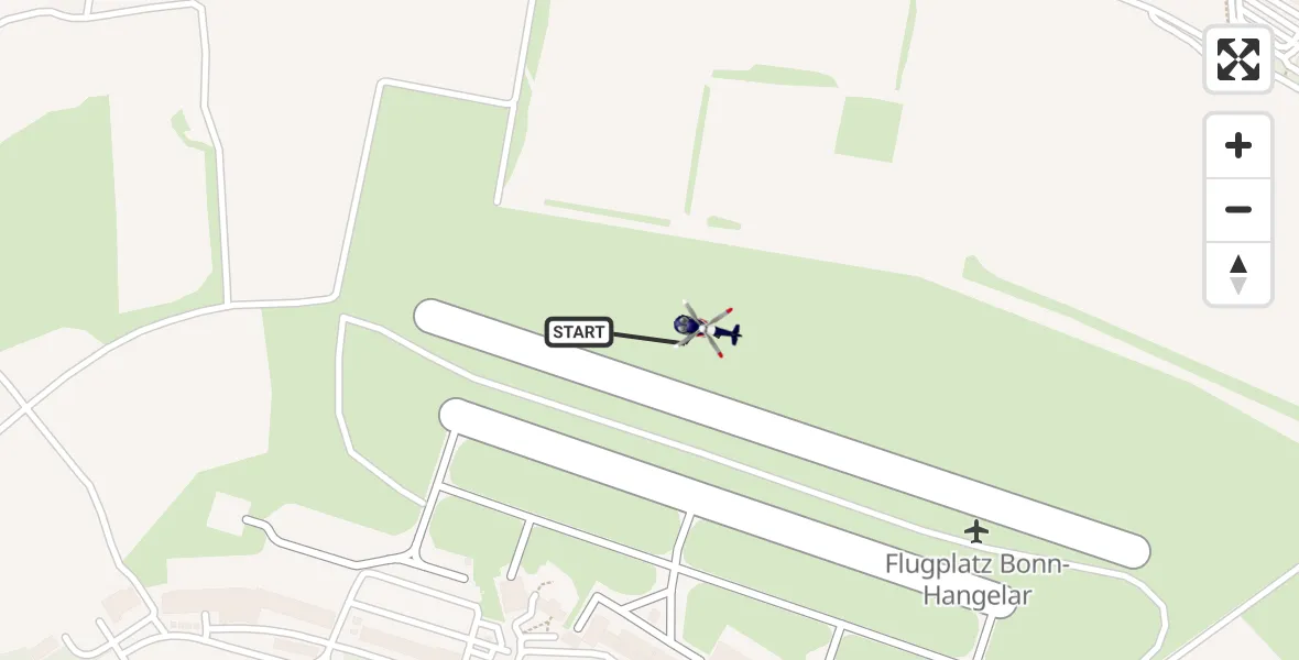 Flugroute Polizeihubschrauber Bonn-Hangelar Flugplatz - Bonn-Hangelar Flugplatz, 10 April 2026, 06:43