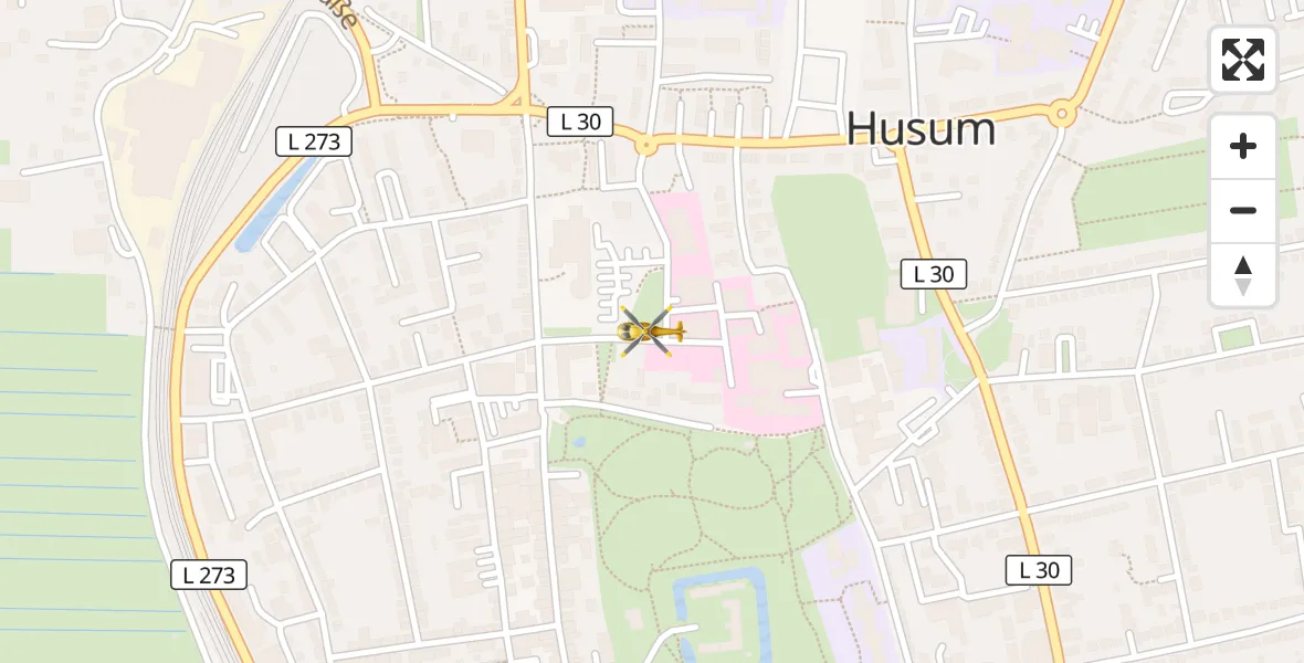 Flugroute Rettungshubschrauber Husum - Husum, 10 April 2026, 06:48
