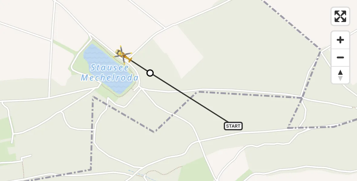 Flugroute Rettungshubschrauber Blankenhain - Kiliansroda, 10 April 2026, 06:54