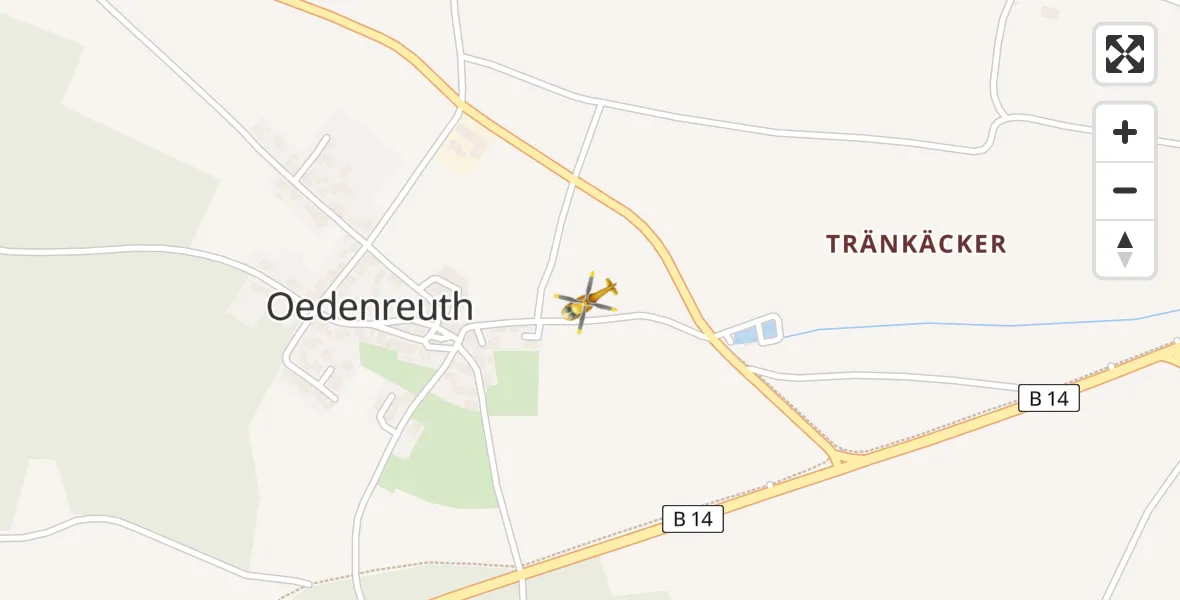 Flugroute Rettungshubschrauber Roßtal - Roßtal, 10 April 2026, 07:02