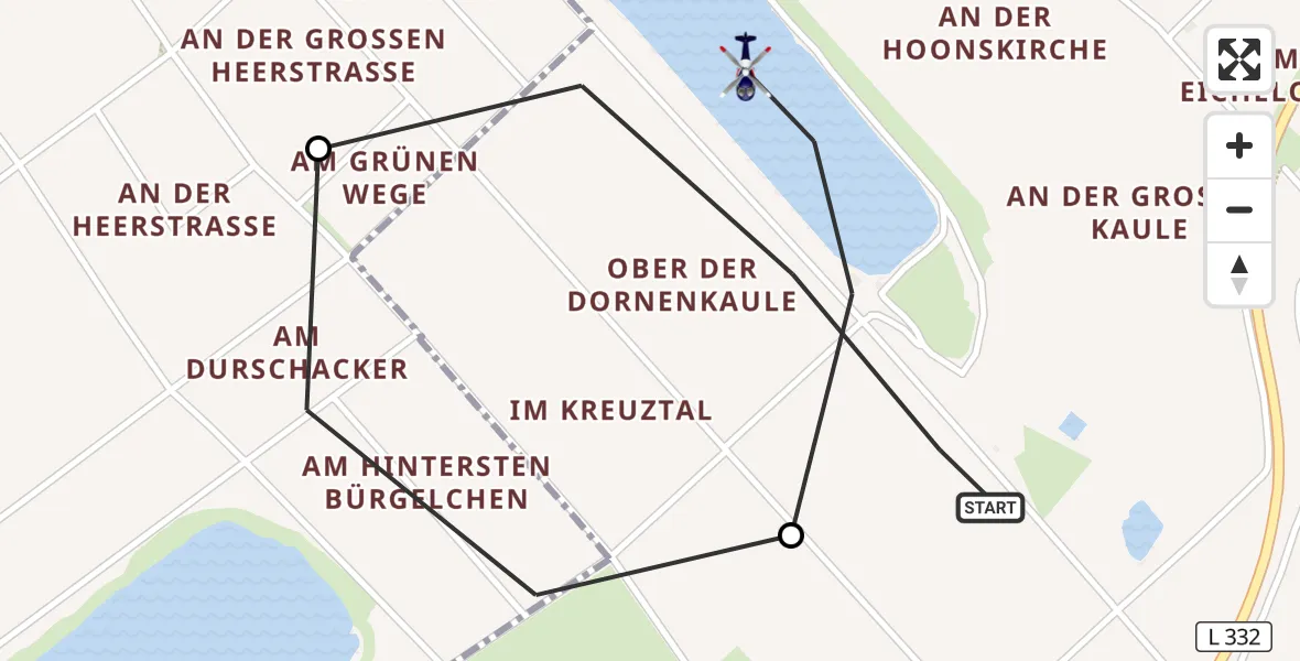 Flugroute Polizeihubschrauber Troisdorf - Troisdorf, 10 April 2026, 07:16