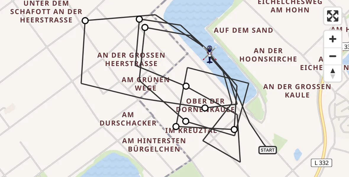Flugroute Polizeihubschrauber Troisdorf - Troisdorf, 10 April 2026, 07:48