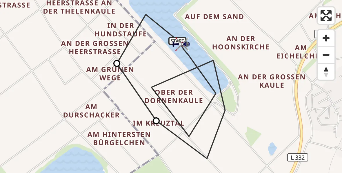 Flugroute Polizeihubschrauber Troisdorf - Troisdorf, 10 April 2026, 08:02