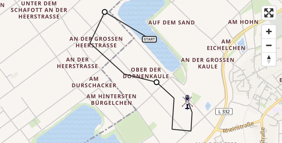 Flugroute Polizeihubschrauber Troisdorf - Troisdorf, 10 April 2026, 08:06