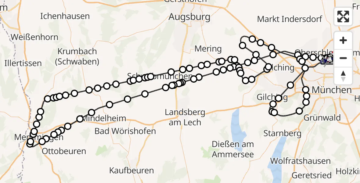 Flugroute Polizeihubschrauber Oberschleißheim - Oberschleißheim, 10 April 2026, 08:26