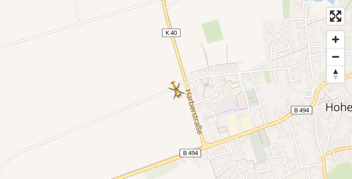 Flugroute Rettungshubschrauber Hohenhameln - Hohenhameln, 10 April 2026, 08:53