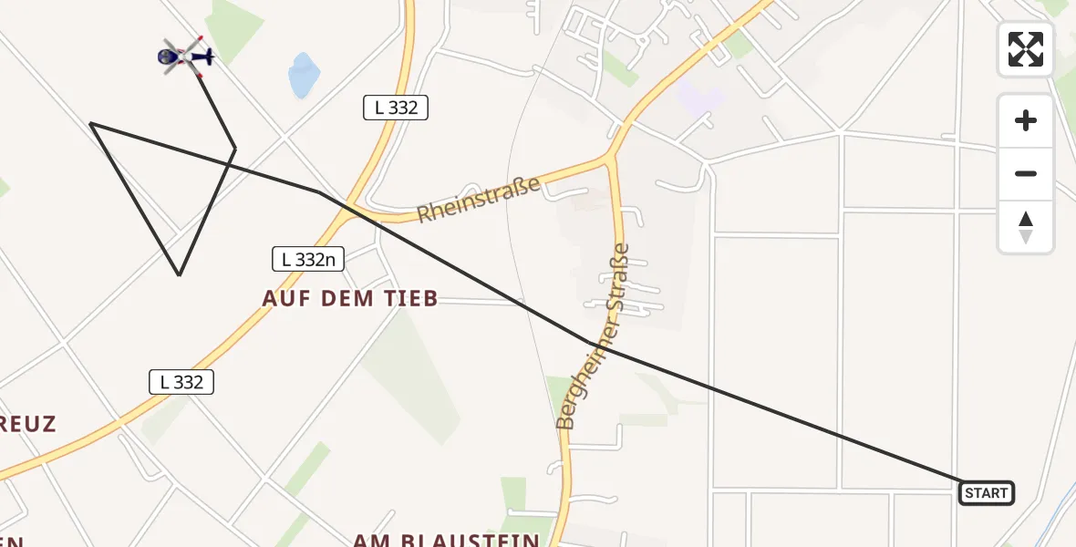 Flugroute Polizeihubschrauber Troisdorf - Troisdorf, 10 April 2026, 09:03