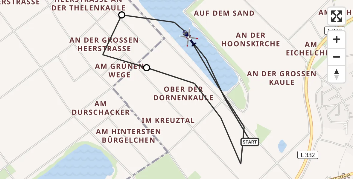 Flugroute Polizeihubschrauber Troisdorf - Troisdorf, 10 April 2026, 09:29