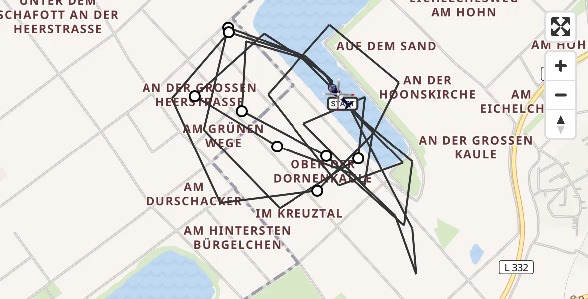 Flugroute Polizeihubschrauber Troisdorf - Troisdorf, 10 April 2026, 09:35