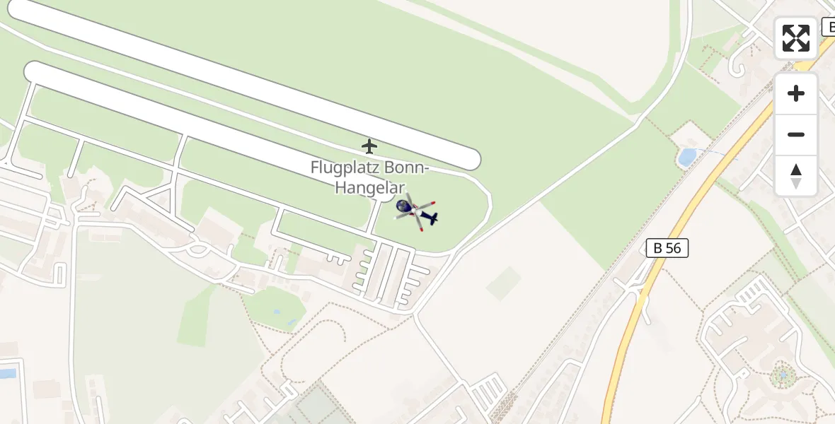 Flugroute Polizeihubschrauber Bonn-Hangelar Flugplatz - Bonn-Hangelar Flugplatz, 10 April 2026, 09:35