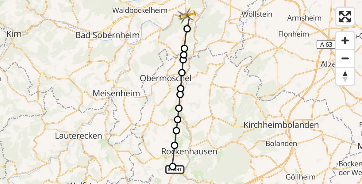 Flugroute Rettungshubschrauber Imsweiler UL - Norheim, 10 April 2026, 09:39
