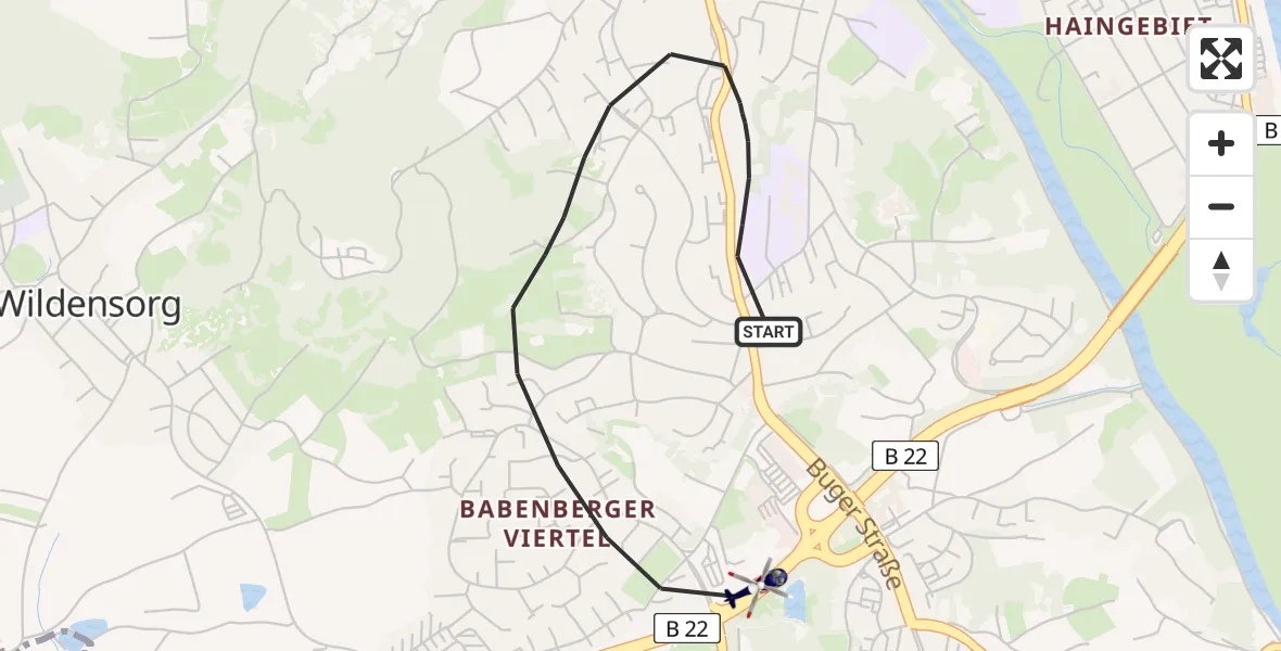 Flugroute Polizeihubschrauber Bamberg - Bamberg, 10 April 2026, 09:43