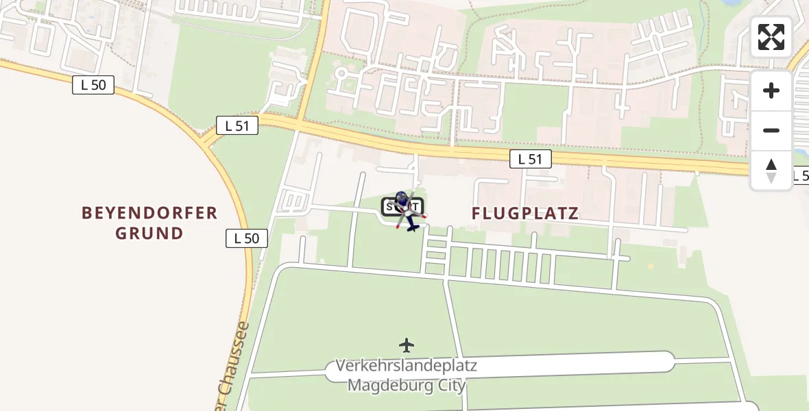 Flugroute Polizeihubschrauber Magdeburg City Flugplatz - Magdeburg City Flugplatz, 10 April 2026, 09:46
