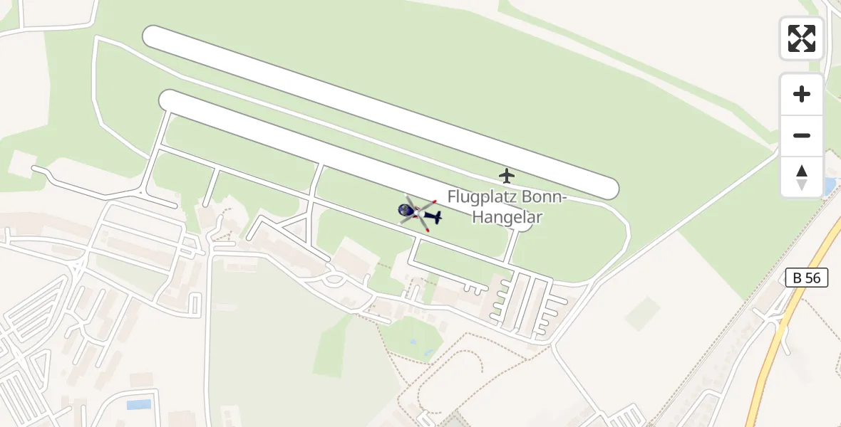 Flugroute Polizeihubschrauber Bonn-Hangelar Flugplatz - Bonn-Hangelar Flugplatz, 10 April 2026, 09:46