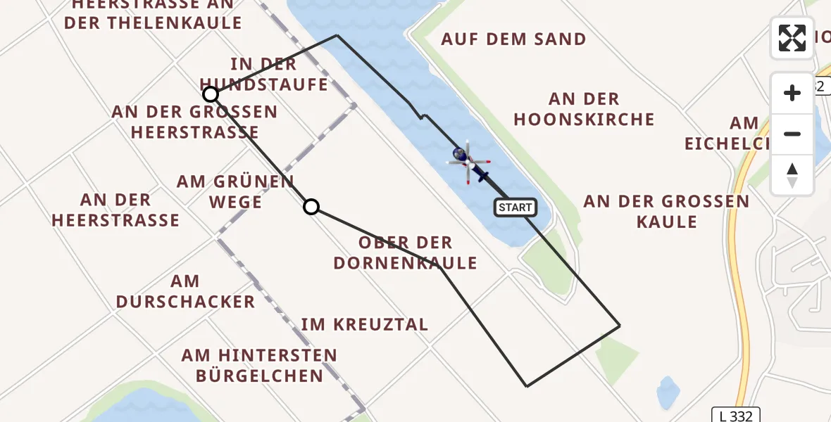 Flugroute Polizeihubschrauber Troisdorf - Troisdorf, 10 April 2026, 09:50